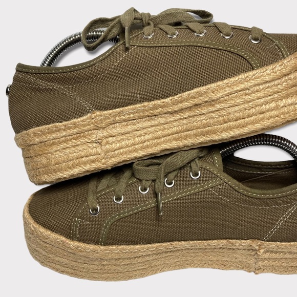 Steve Madden Hampton Olive Green Flatform Espadrille Sneakers 8B - Picture 7 of 16